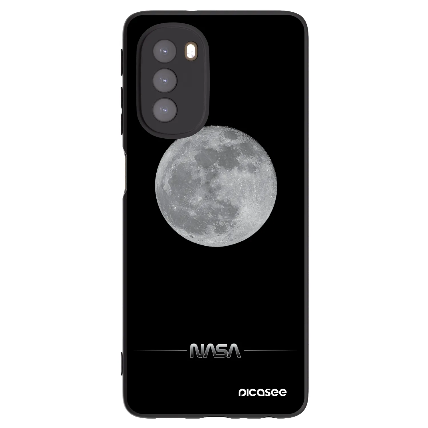 Picasee silikonowe czarne etui na Motorola Moto G51 - Moon Minimal