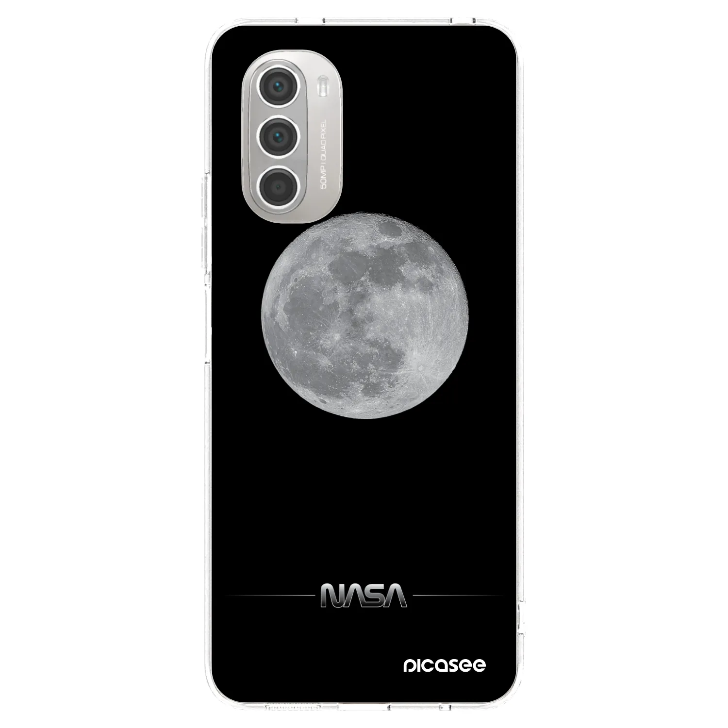 Picasee silikonowe przeźroczyste etui na Motorola Moto G51 - Moon Minimal