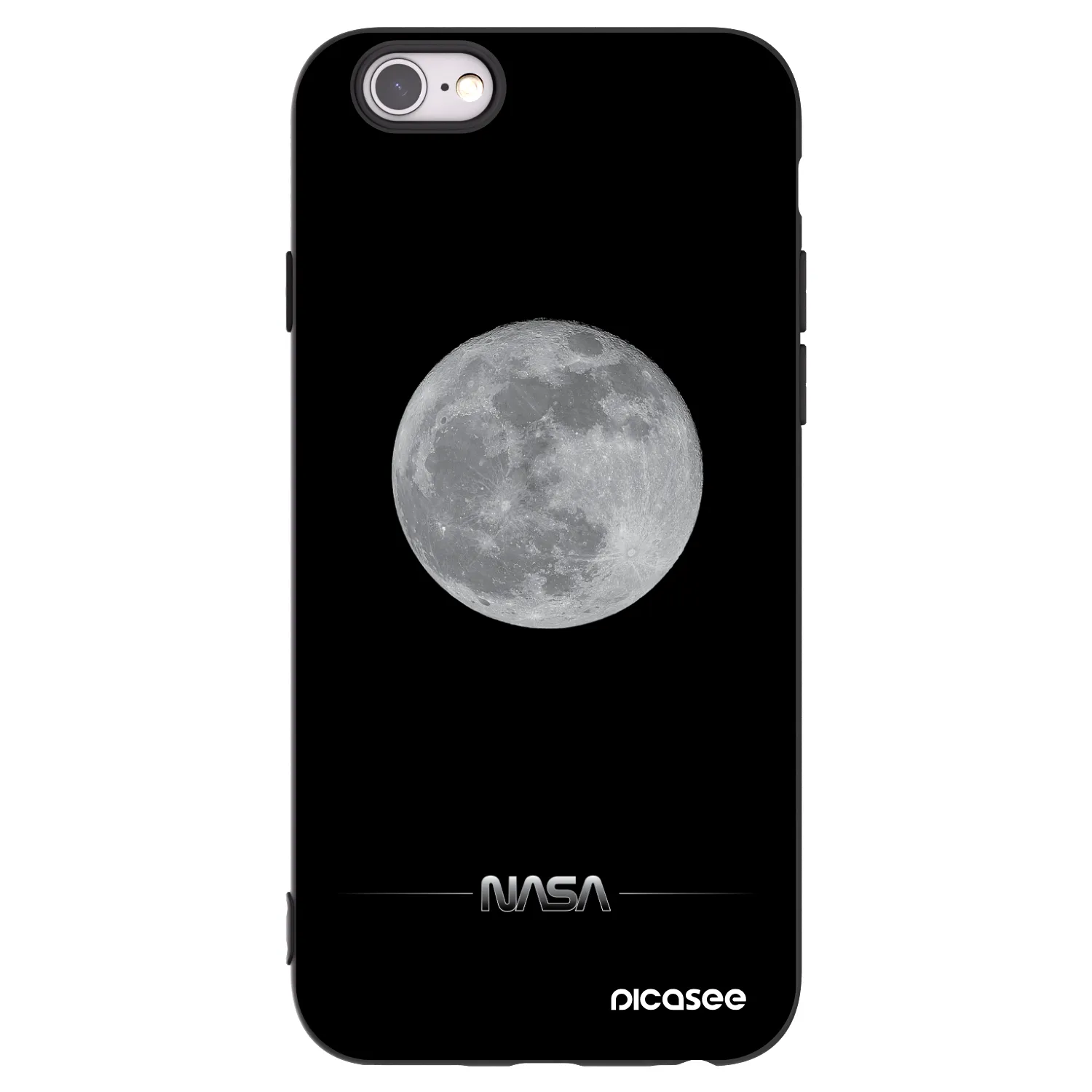 Picasee silikonowe czarne etui na Apple iPhone 6/6S - Moon Minimal