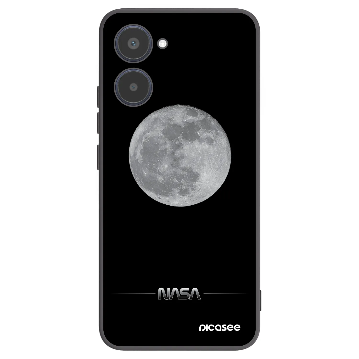 Picasee silikonowe czarne etui na Realme 10 4G - Moon Minimal