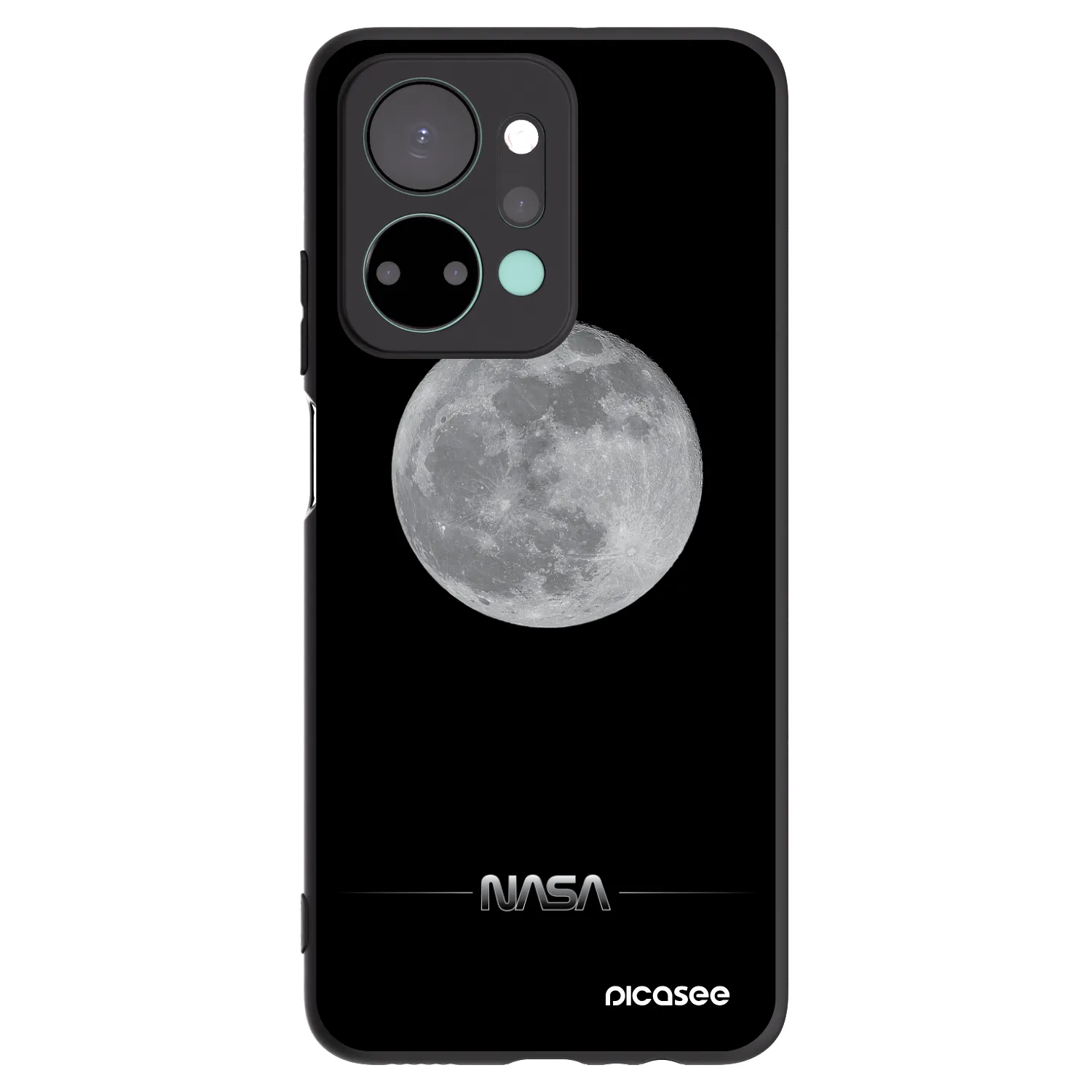 Picasee silikonowe czarne etui na Honor X7a - Moon Minimal