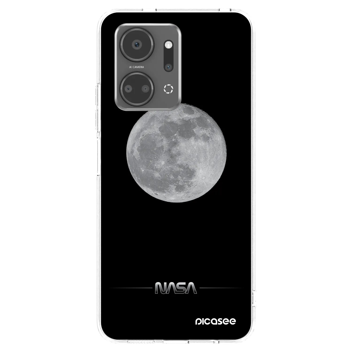 Picasee silikonowe przeźroczyste etui na Honor X7a - Moon Minimal