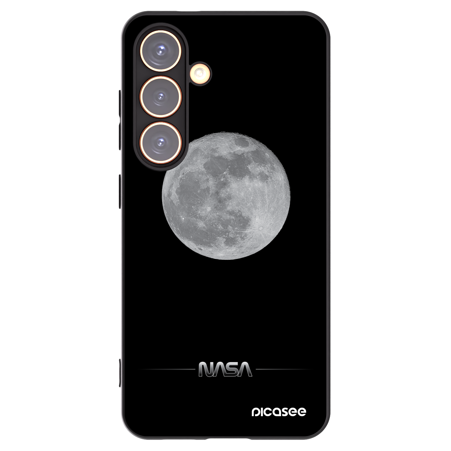 Picasee silikonowe czarne etui na Samsung Galaxy S24 S921B 5G - Moon Minimal