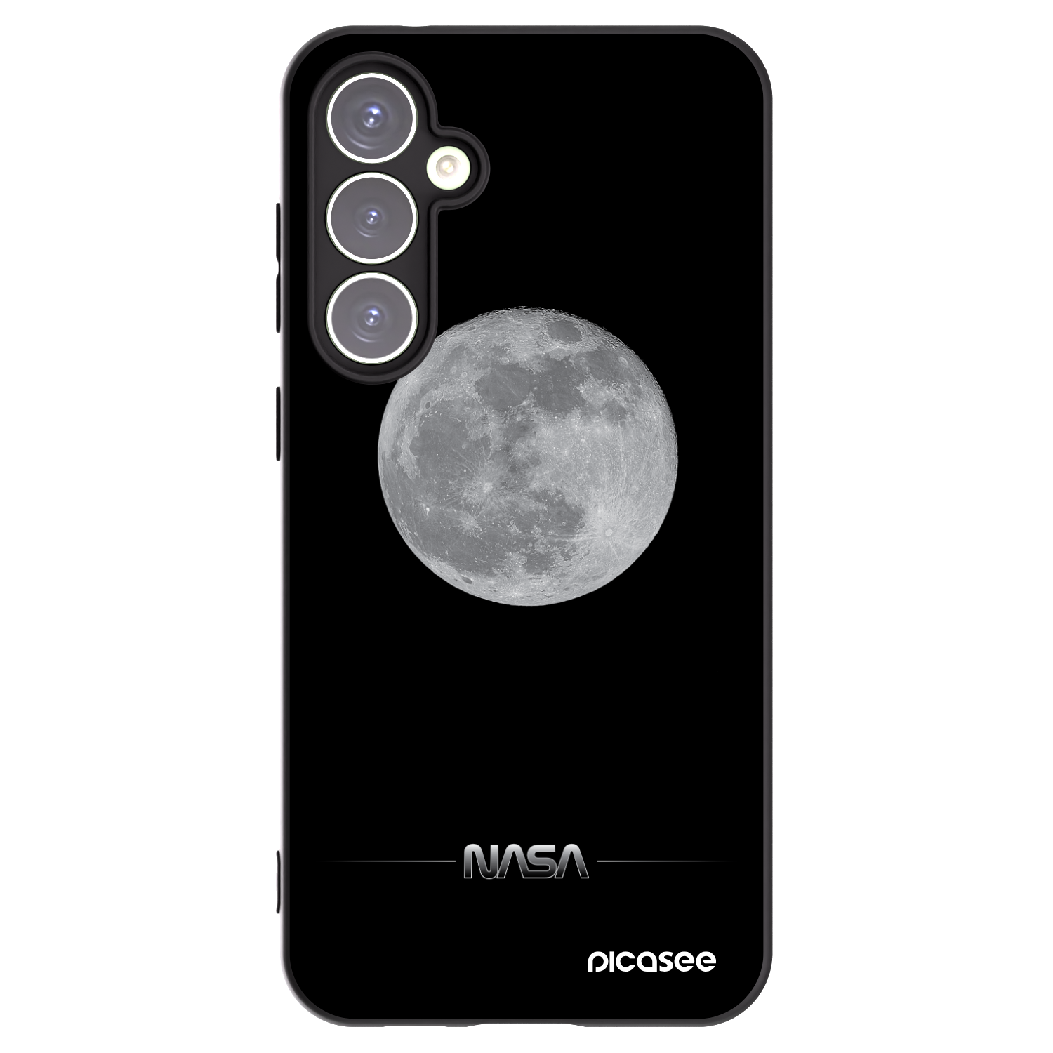 Picasee silikonowe czarne etui na Samsung Galaxy S23 FE S711B - Moon Minimal