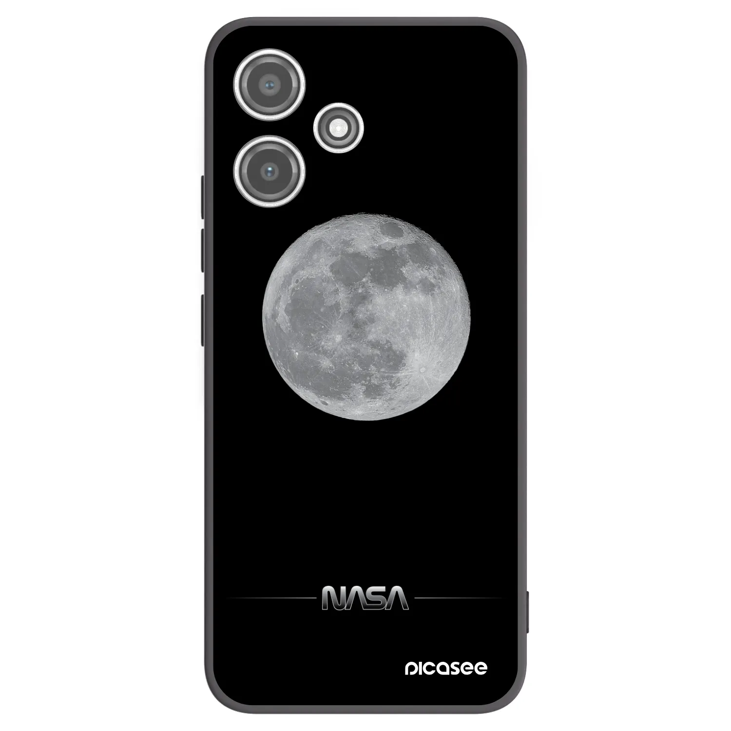 Picasee silikonowe czarne etui na Xiaomi Redmi 12 5G - Moon Minimal