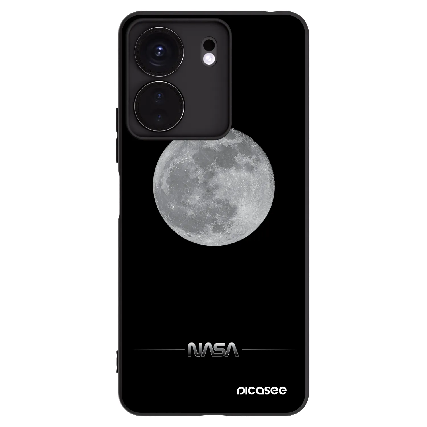 Picasee silikonowe czarne etui na Xiaomi Redmi 13C 4G - Moon Minimal