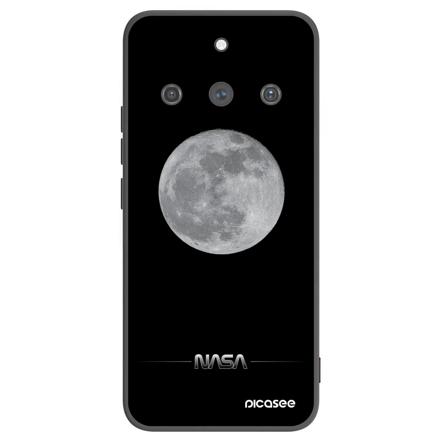 Picasee silikonowe czarne etui na Realme 11 Pro+ - Moon Minimal