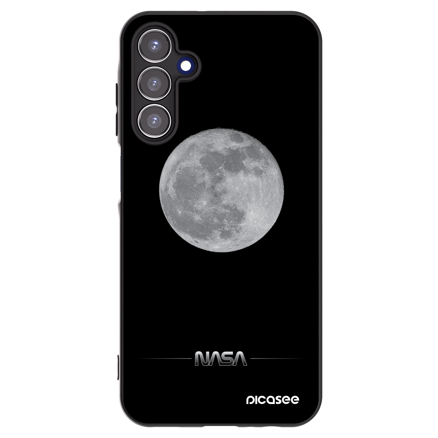 Picasee silikonowe czarne etui na Samsung Galaxy A15 A155F 4G - Moon Minimal