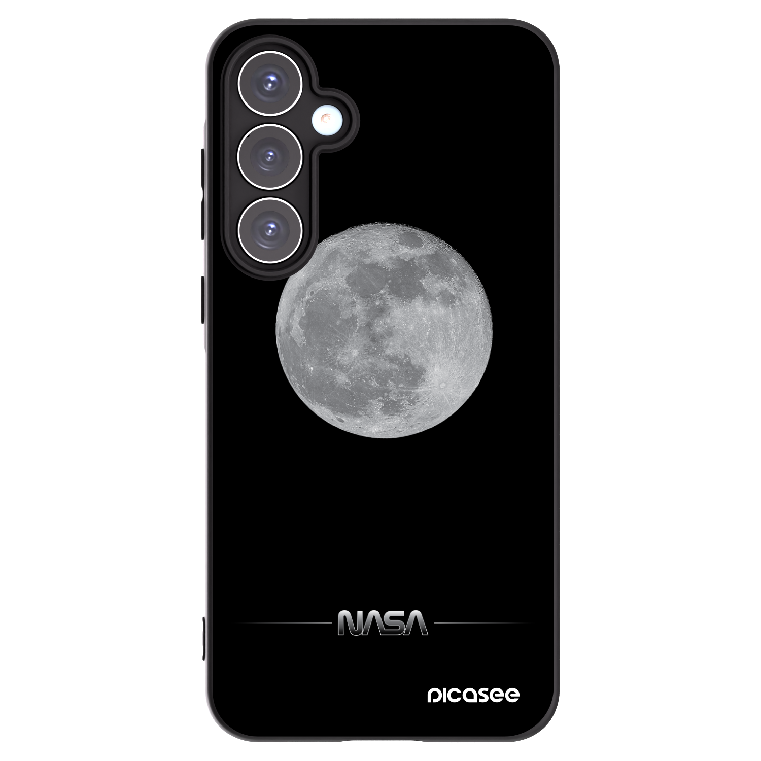 Picasee silikonowe czarne etui na Samsung Galaxy A55 5G A556B - Moon Minimal