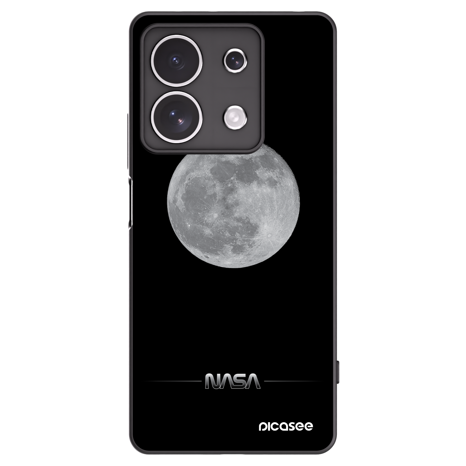 Picasee silikonowe czarne etui na Xiaomi Redmi Note 13 4G - Moon Minimal