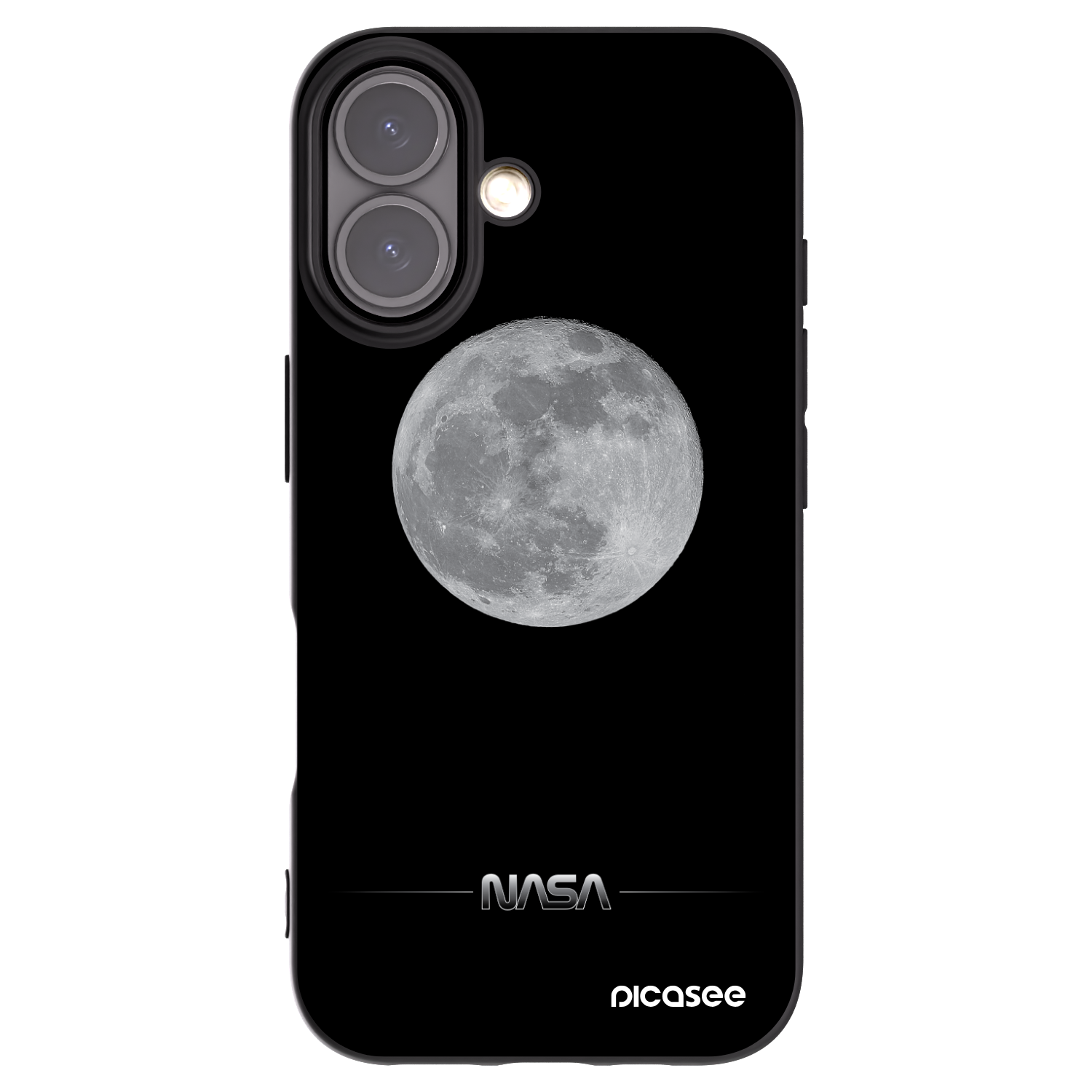 Picasee silikonowe czarne etui na Apple iPhone 16 - Moon Minimal