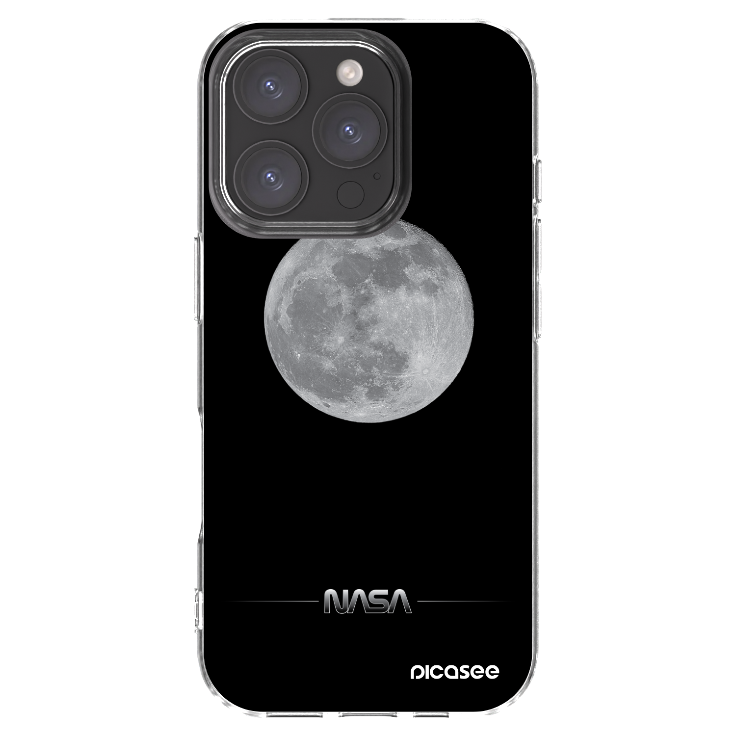 Picasee silikonowe przeźroczyste etui na Apple iPhone 16 Pro - Moon Minimal