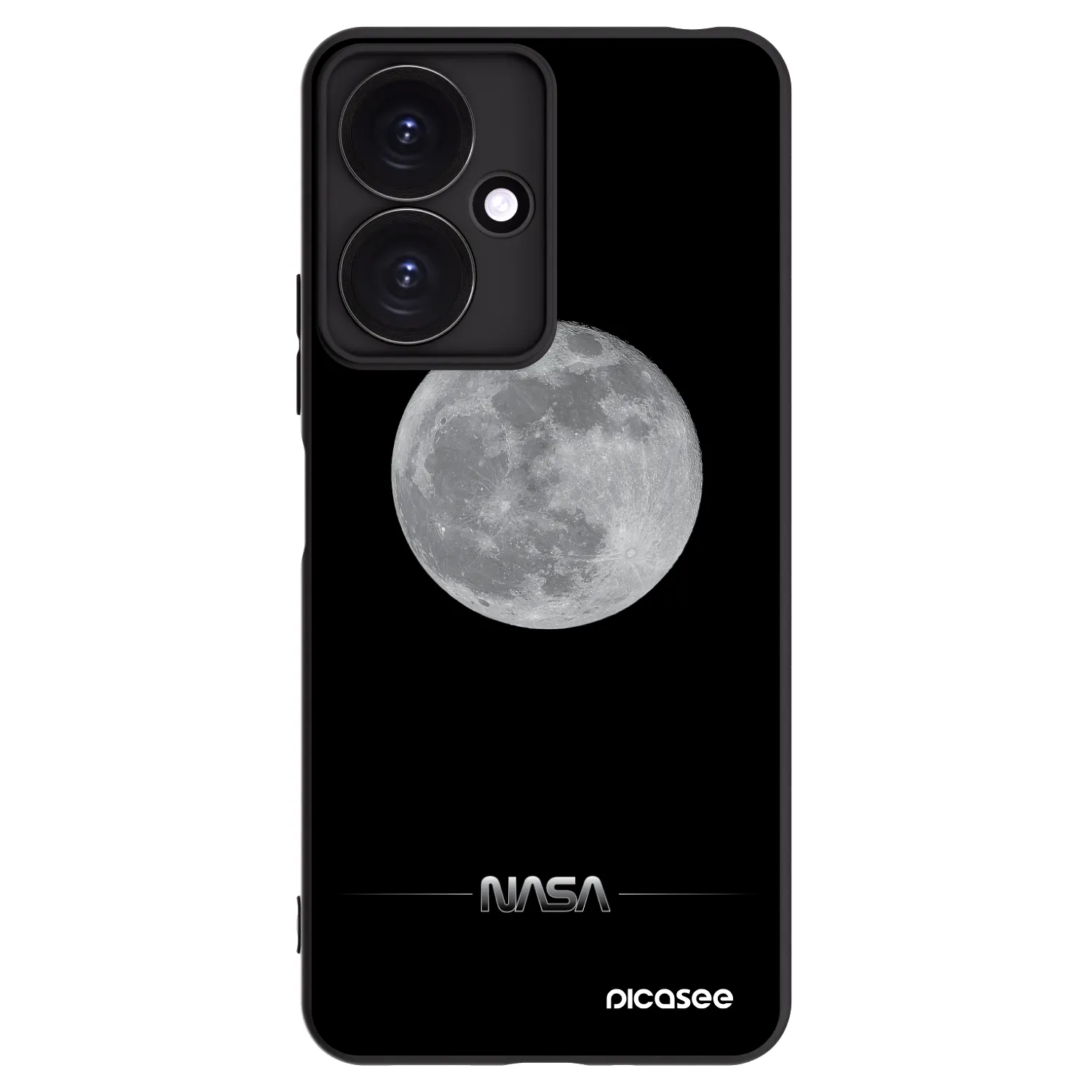 Picasee silikonowe czarne etui na Xiaomi Redmi 13C 5G - Moon Minimal