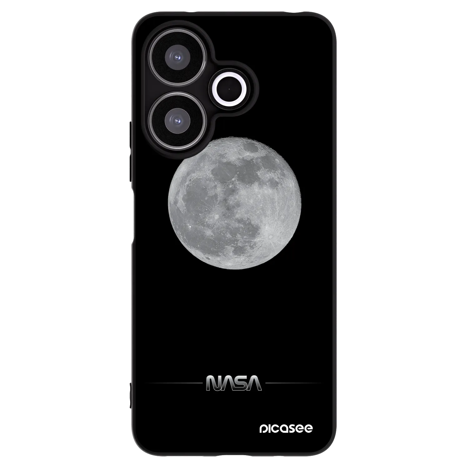 Picasee silikonowe czarne etui na Xiaomi Redmi 13 4G - Moon Minimal