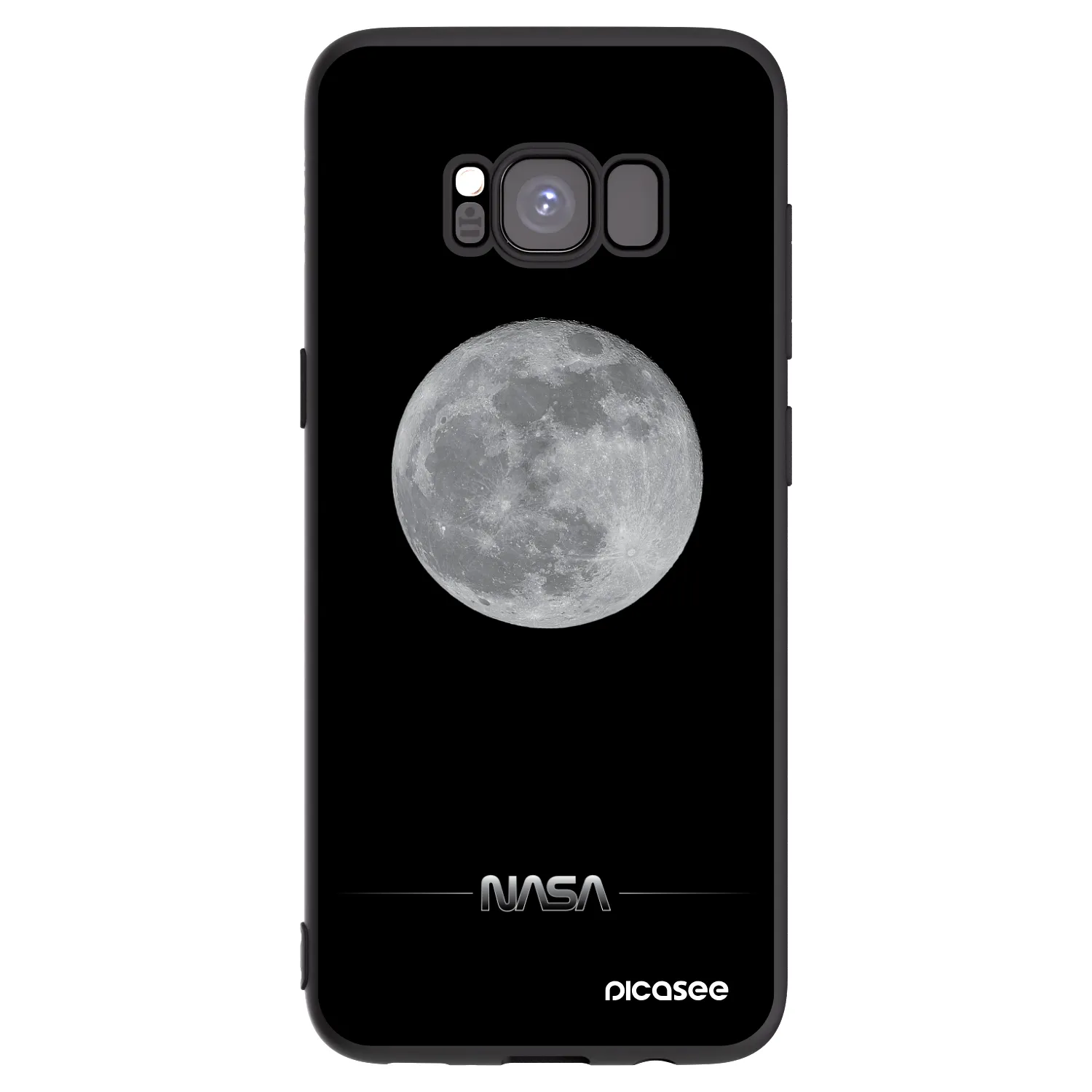 Picasee silikonowe czarne etui na Samsung Galaxy S8 G950F - Moon Minimal