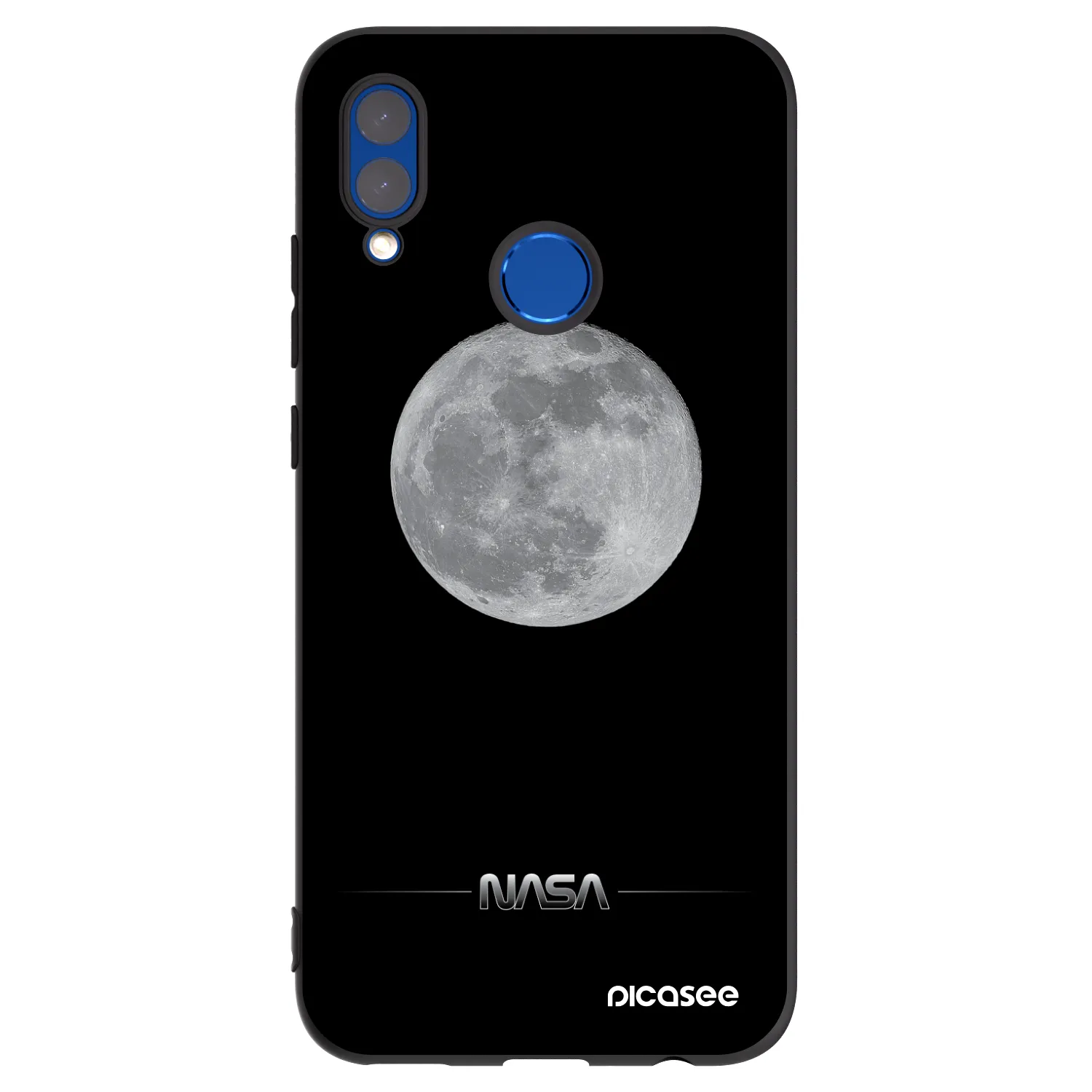 Picasee silikonowe czarne etui na Honor 10 Lite - Moon Minimal