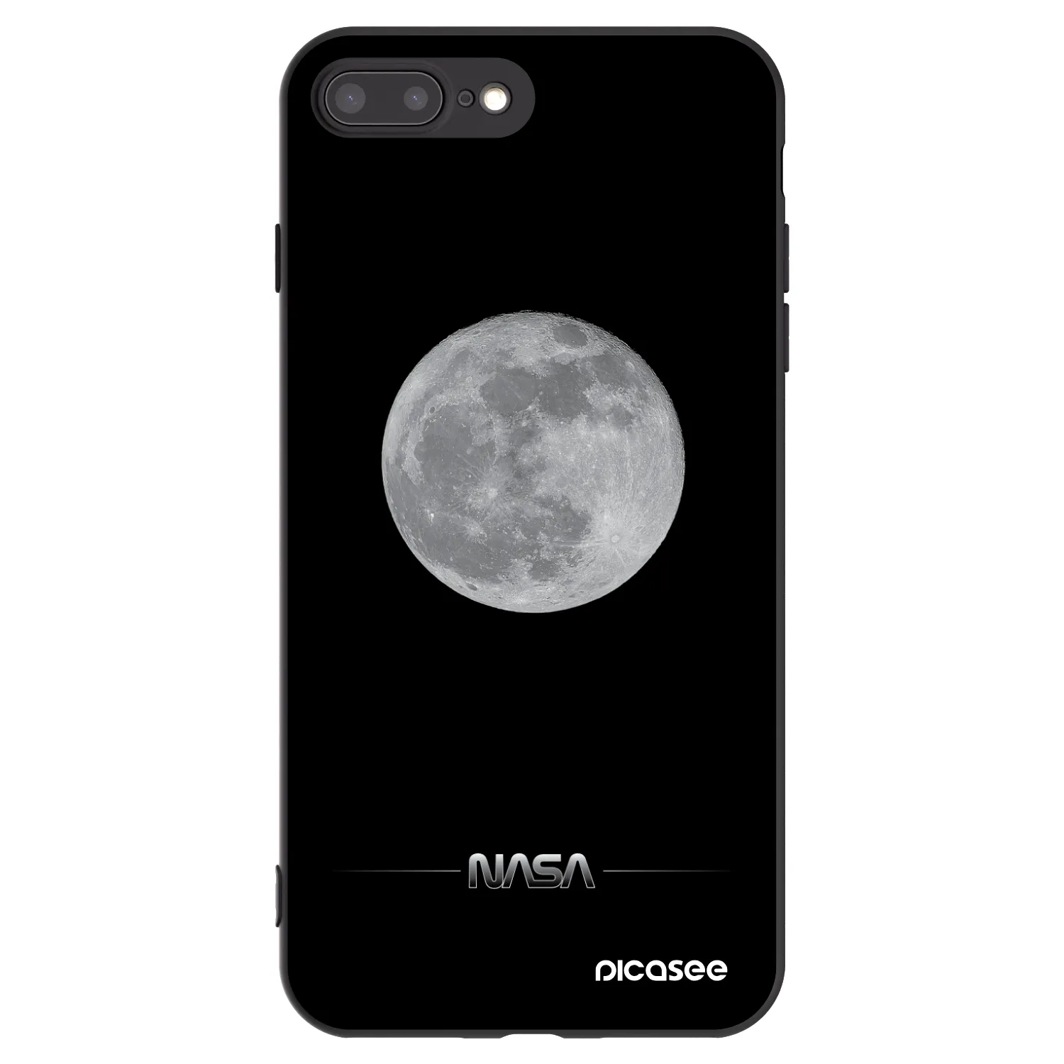 Picasee silikonowe czarne etui na Apple iPhone 7 Plus - Moon Minimal
