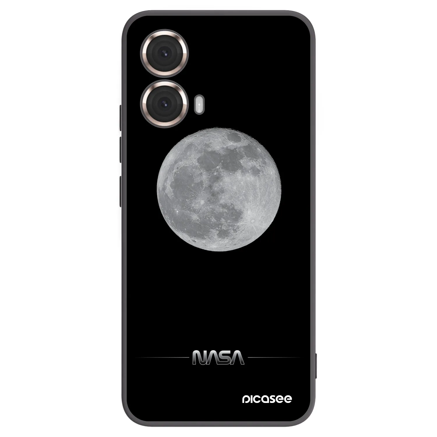 Picasee silikonowe czarne etui na Motorola Moto G85 - Moon Minimal