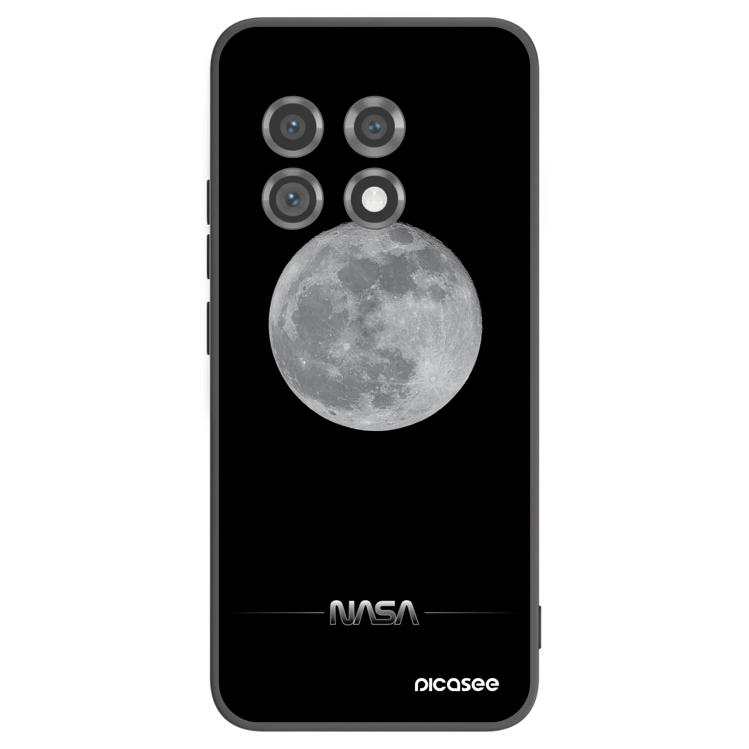 Picasee silikonowe czarne etui na OnePlus 11 5G - Moon Minimal