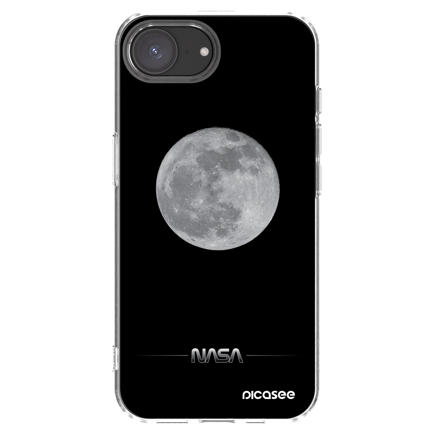 Picasee silikonowe przeźroczyste etui na Apple iPhone 16e - Moon Minimal