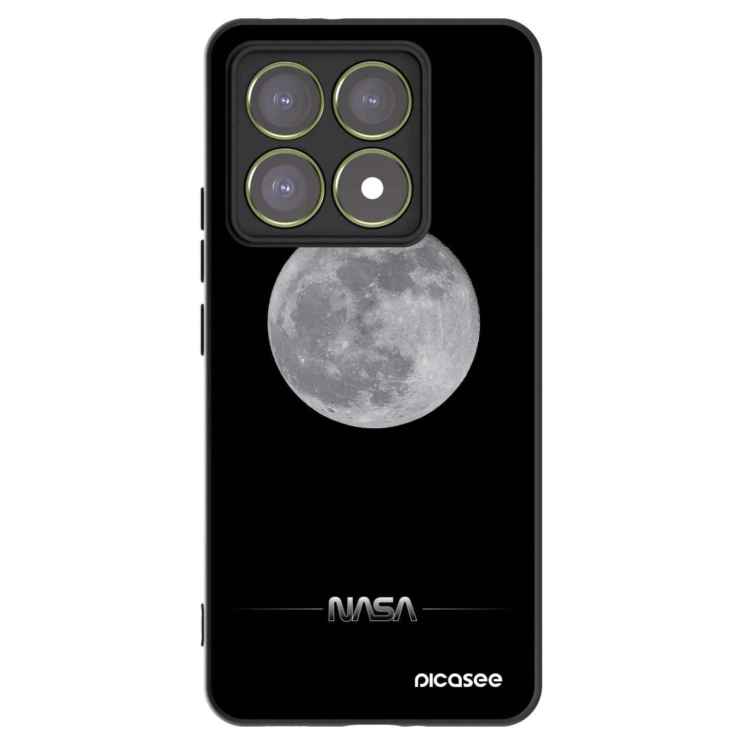 Picasee silikonowe czarne etui na Xiaomi 14T - Moon Minimal