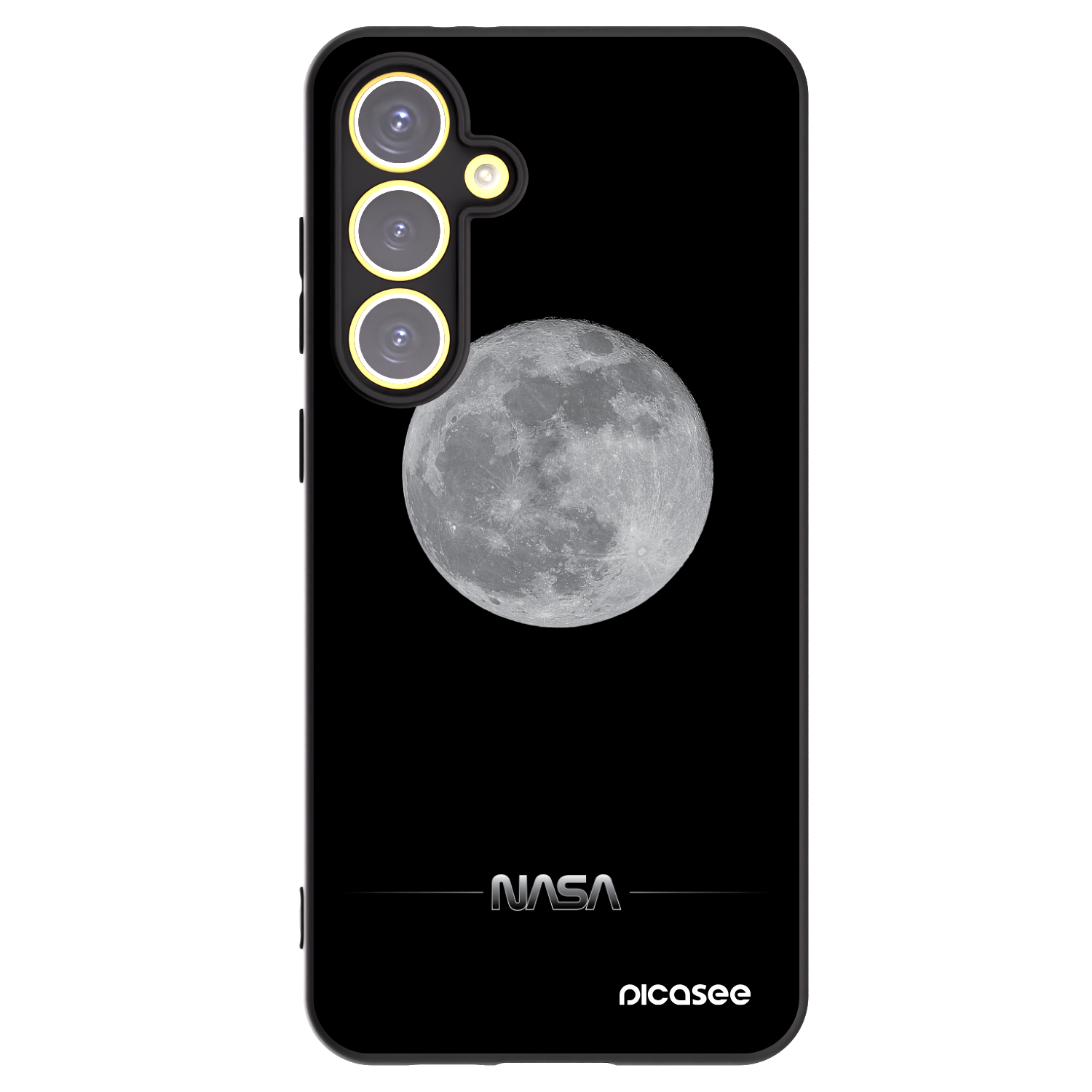 Picasee silikonowe czarne etui na Samsung Galaxy S24 FE S721B - Moon Minimal