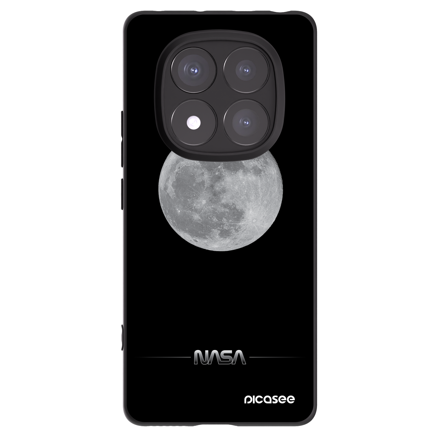 Picasee silikonowe czarne etui na Xiaomi Redmi Note 14 Pro+ 5G - Moon Minimal