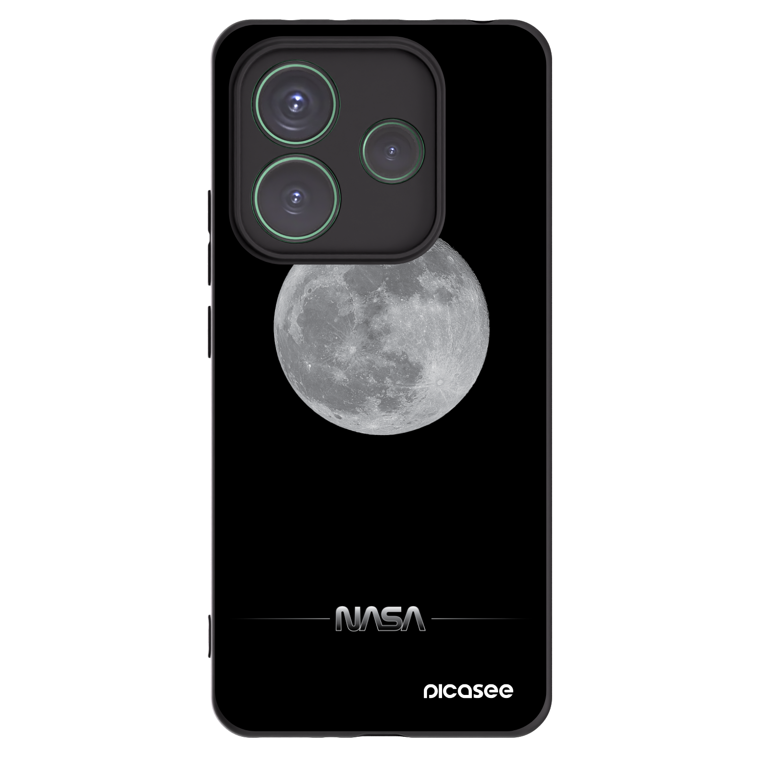 Picasee silikonowe czarne etui na Xiaomi Redmi Note 14 5G - Moon Minimal