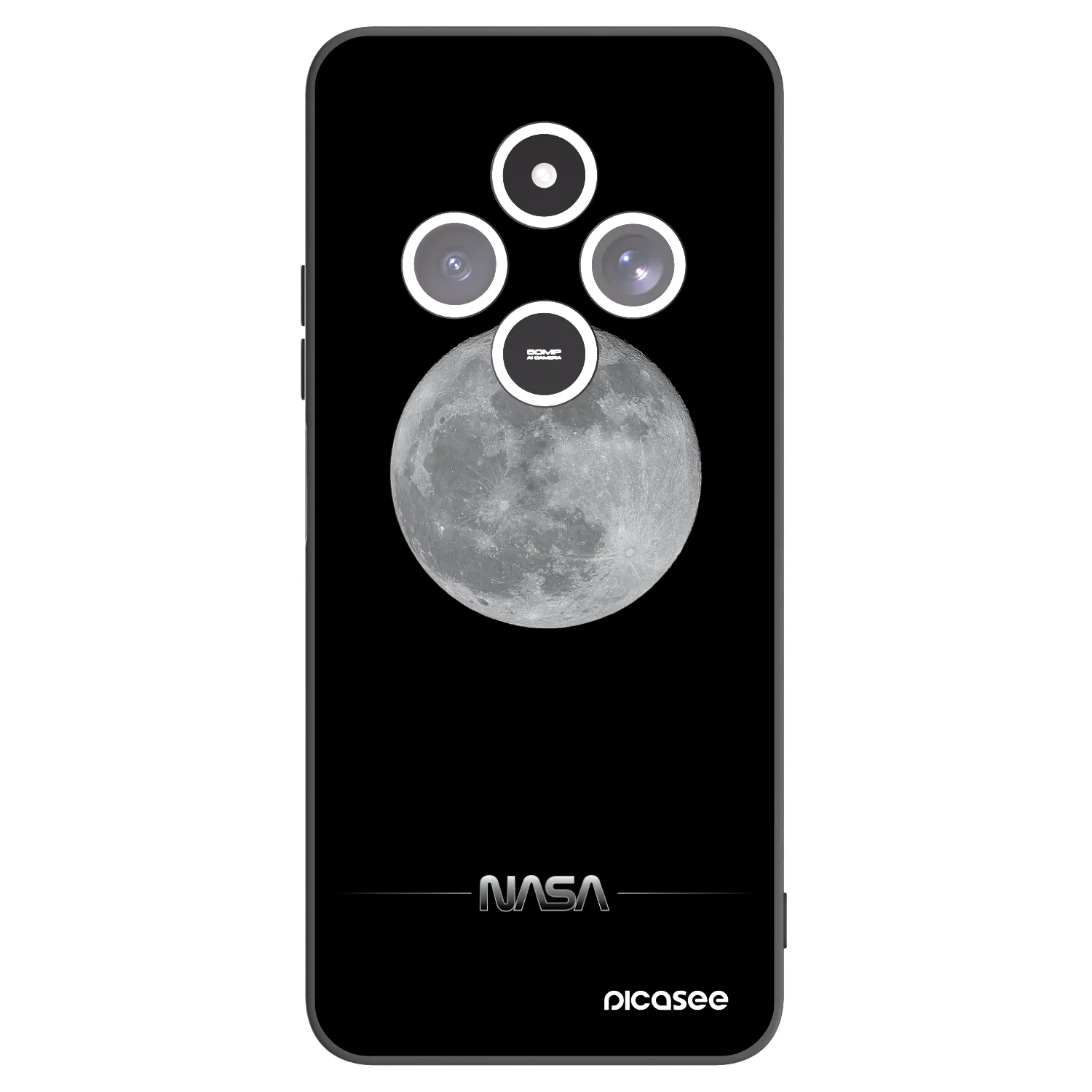Picasee silikonowe czarne etui na Xiaomi Redmi 14C - Moon Minimal