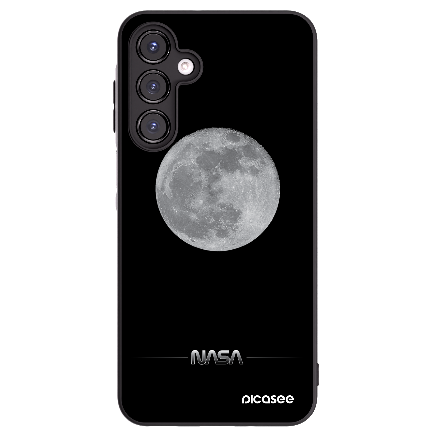 Picasee silikonowe czarne etui na Samsung Galaxy A16 5G - Moon Minimal