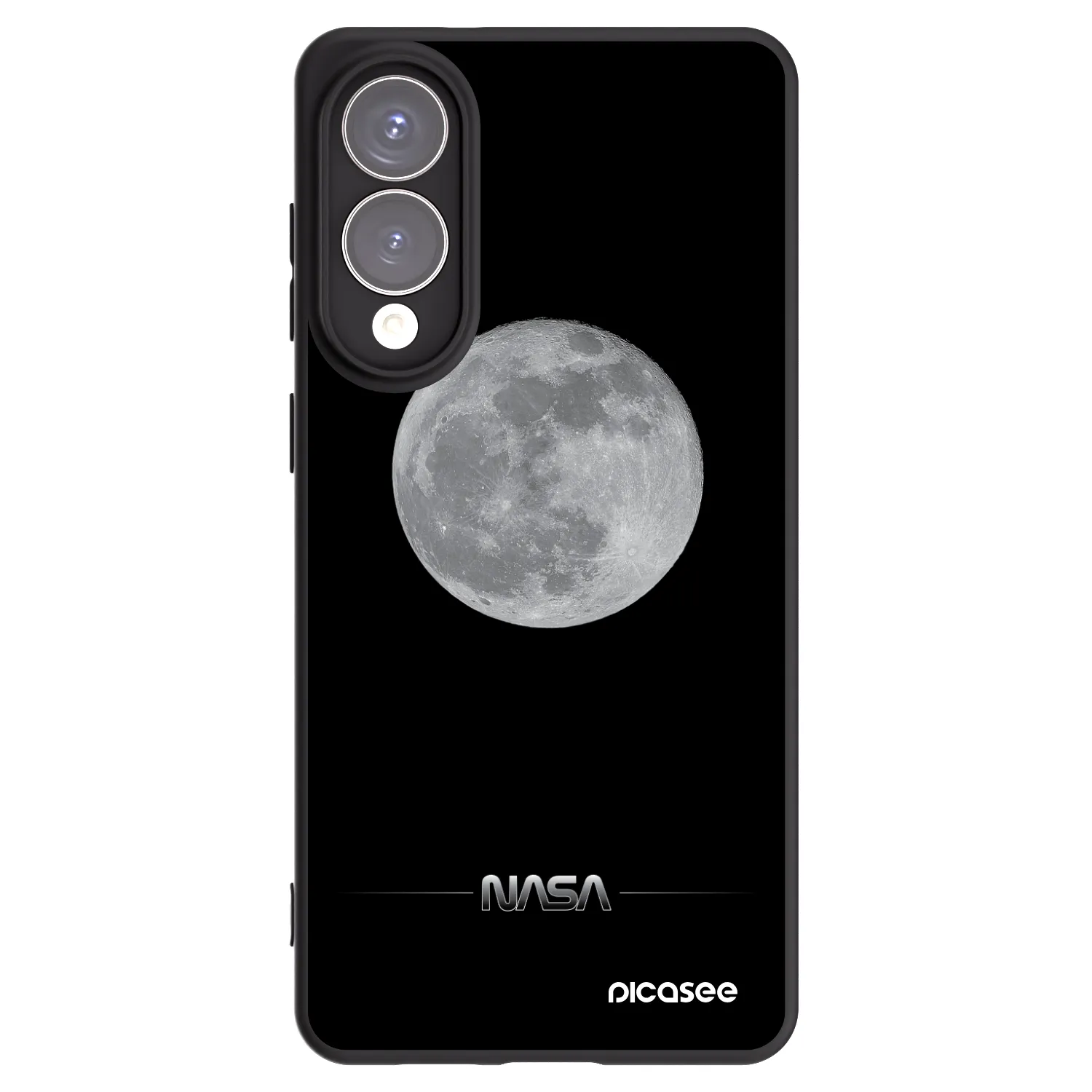 Picasee silikonowe czarne etui na Samsung Galaxy S25 Edge 5G - Moon Minimal
