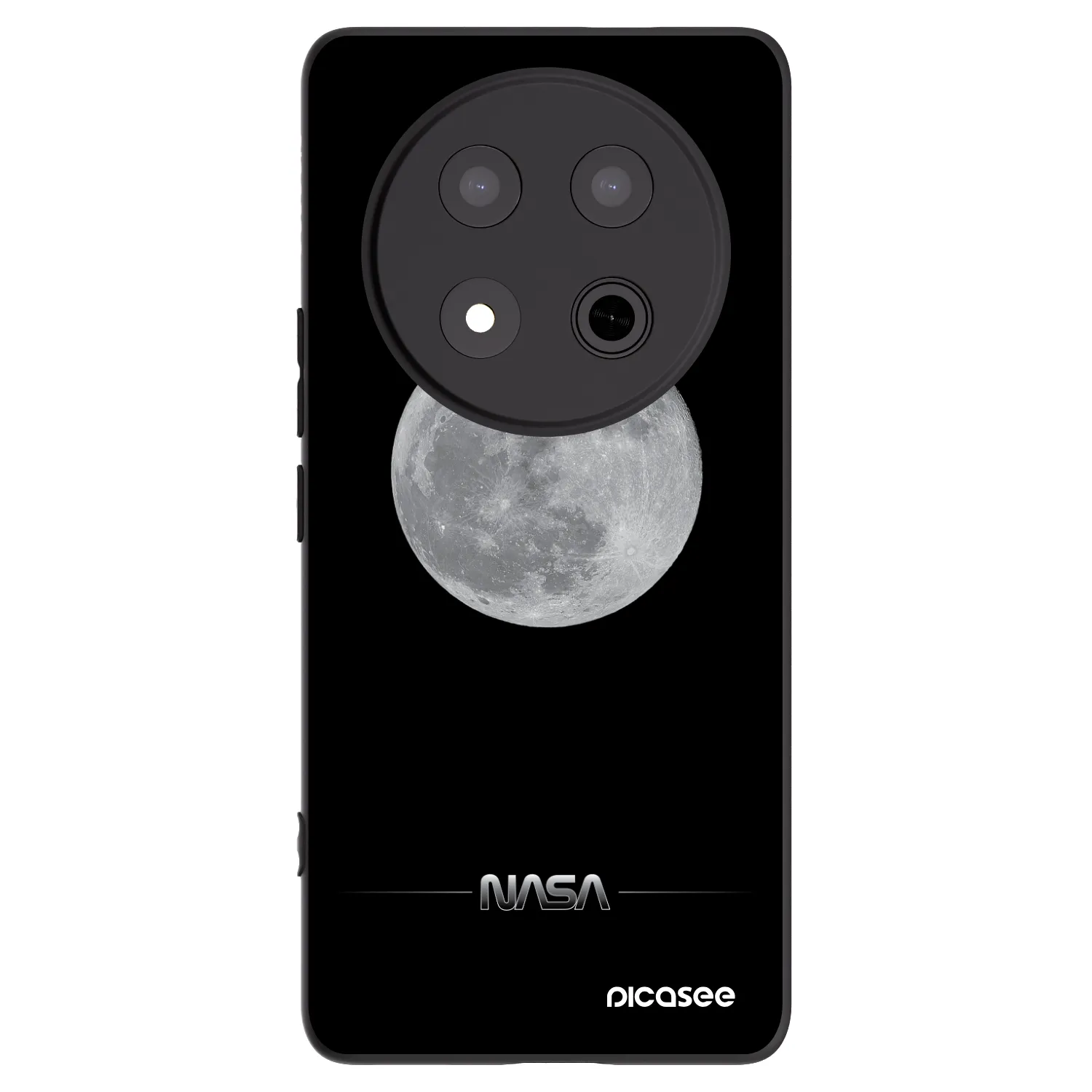 Picasee silikonowe czarne etui na Honor Magic7 Lite 5G - Moon Minimal