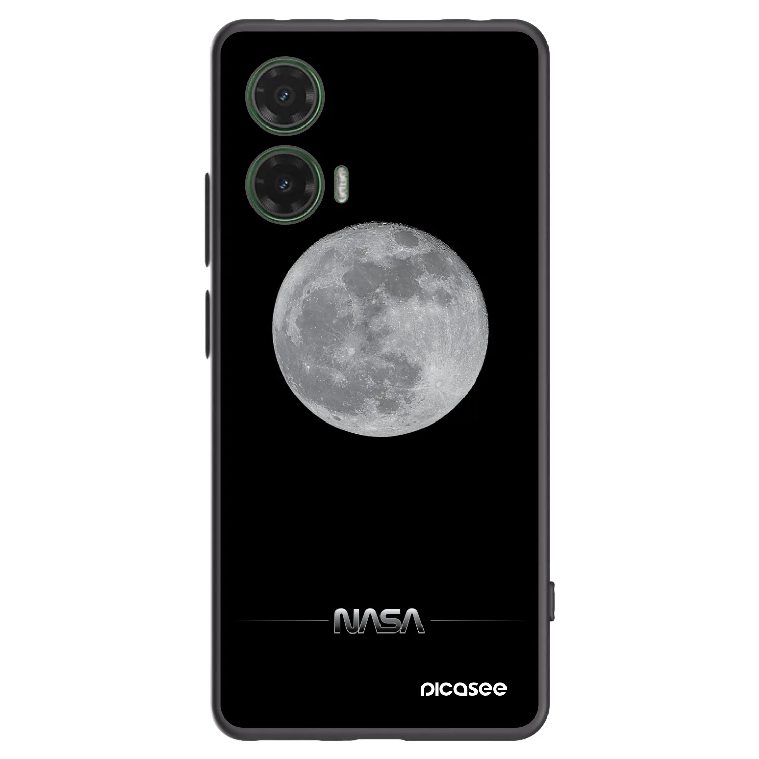Picasee silikonowe czarne etui na Motorola Moto G35 5G - Moon Minimal
