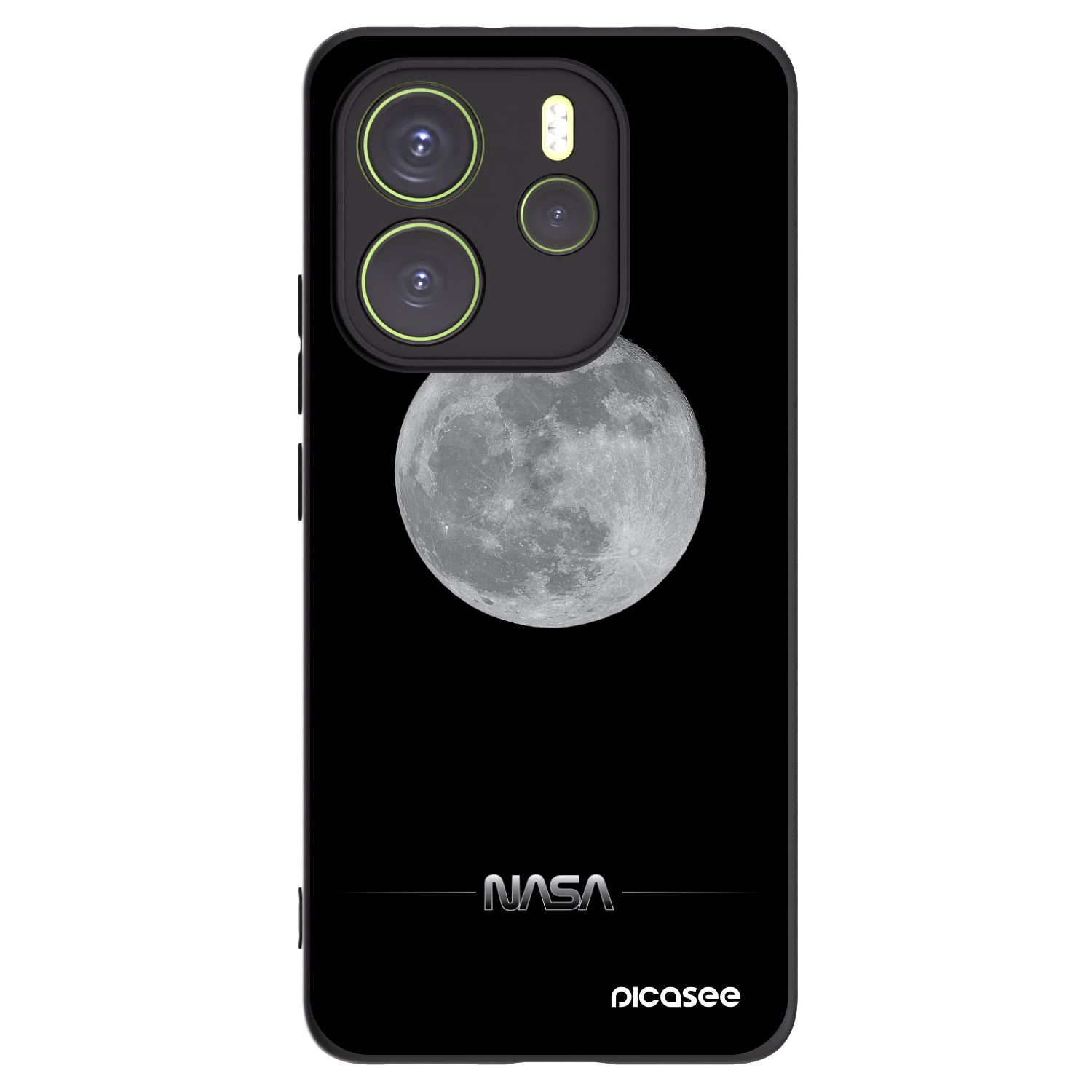 Picasee silikonowe czarne etui na Xiaomi Redmi Note 14 4G - Moon Minimal