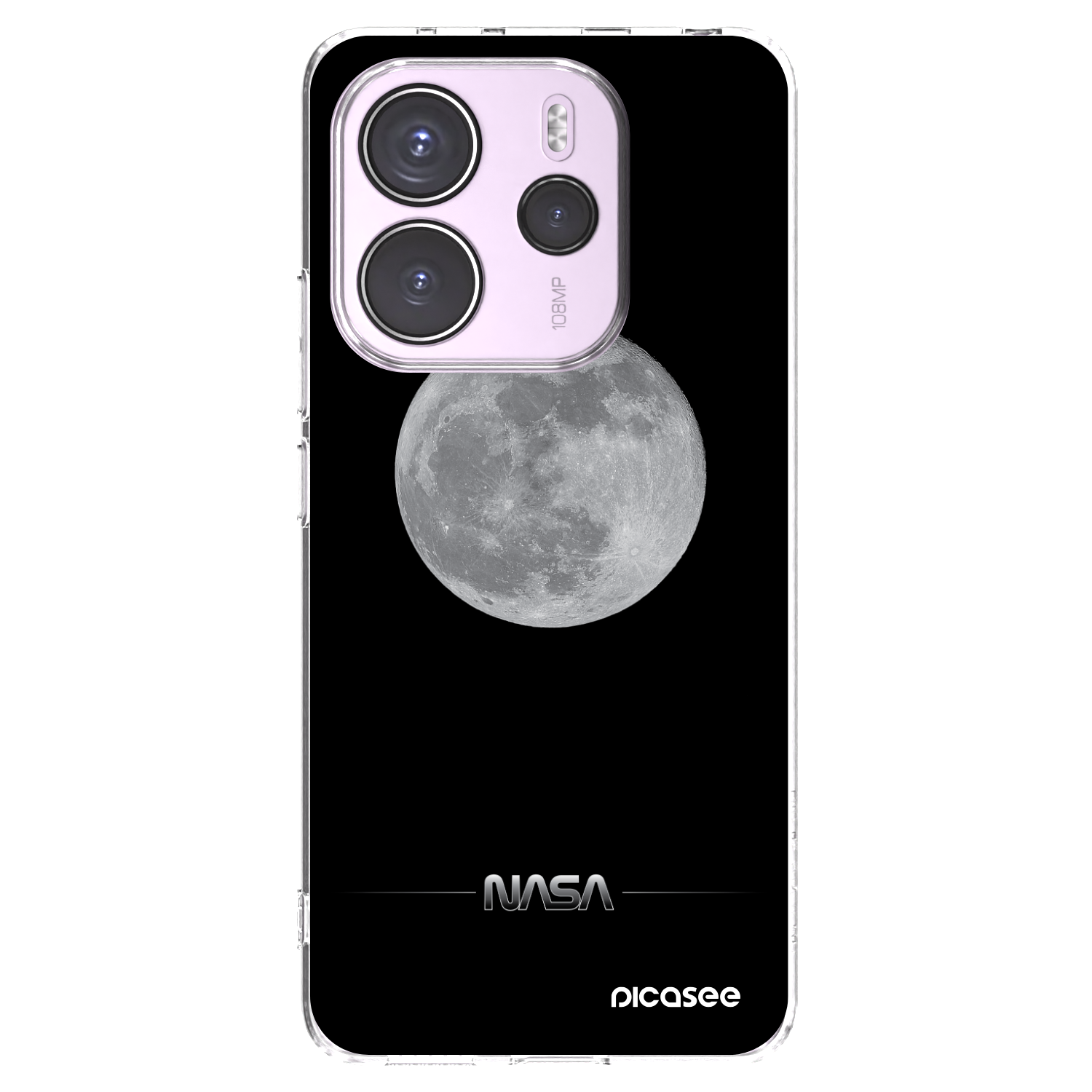 Picasee silikonowe przeźroczyste etui na Xiaomi Redmi Note 14 4G - Moon Minimal