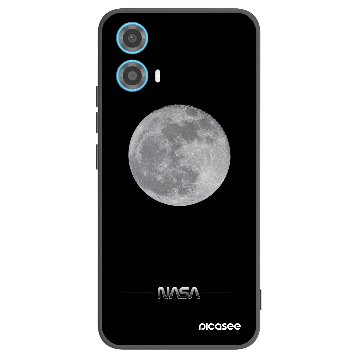Picasee silikonowe czarne etui na Motorola Moto G34 5G - Moon Minimal