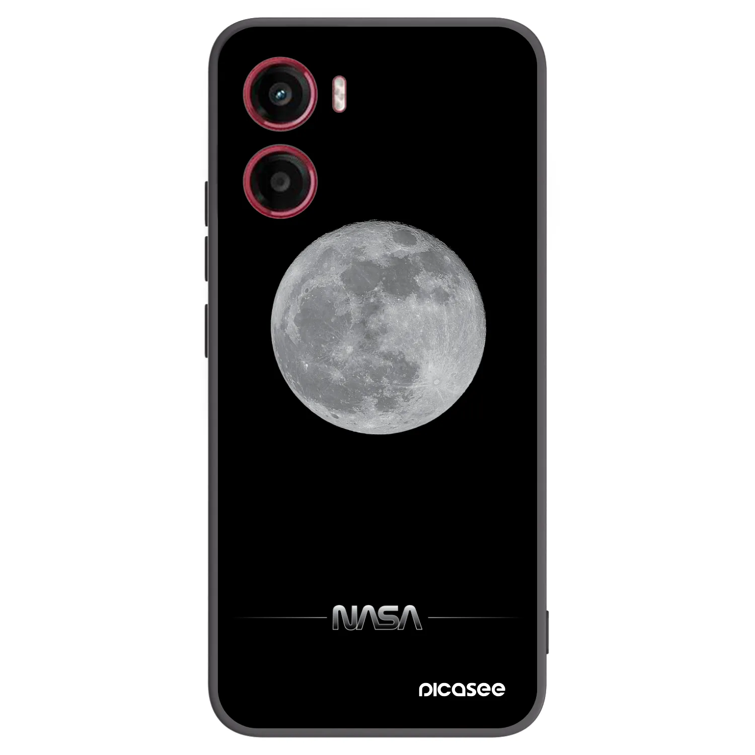 Picasee silikonowe czarne etui na Motorola Moto G05 - Moon Minimal