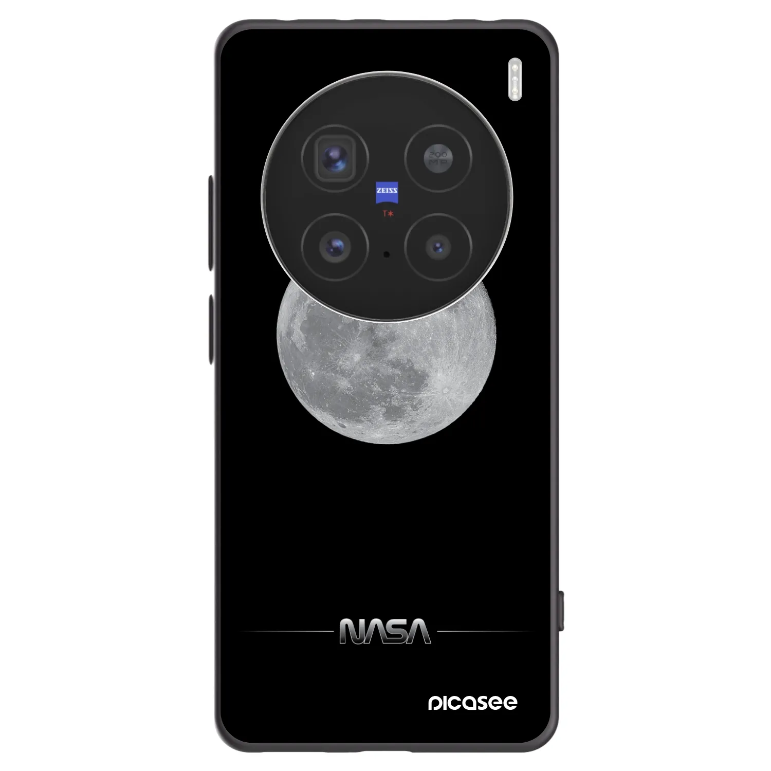 Picasee silikonowe czarne etui na Vivo X200 Pro - Moon Minimal