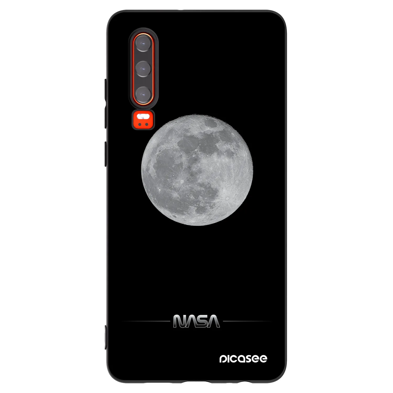 Picasee silikonowe czarne etui na Huawei P30 - Moon Minimal