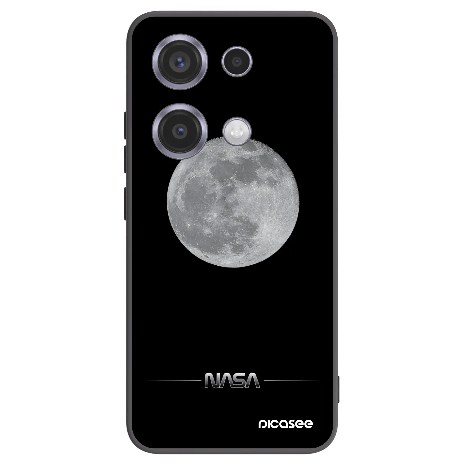 Picasee silikonowe czarne etui na Xiaomi Redmi Note 14S - Moon Minimal