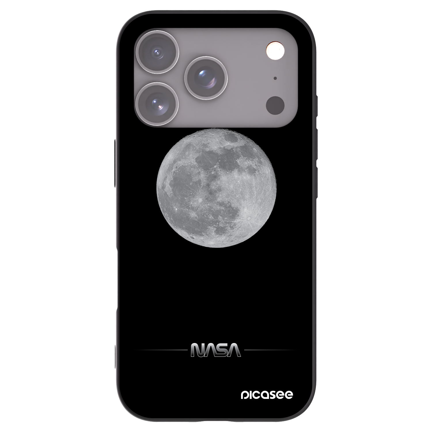 Picasee silikonowe czarne etui na Apple iPhone 17 Pro - Moon Minimal