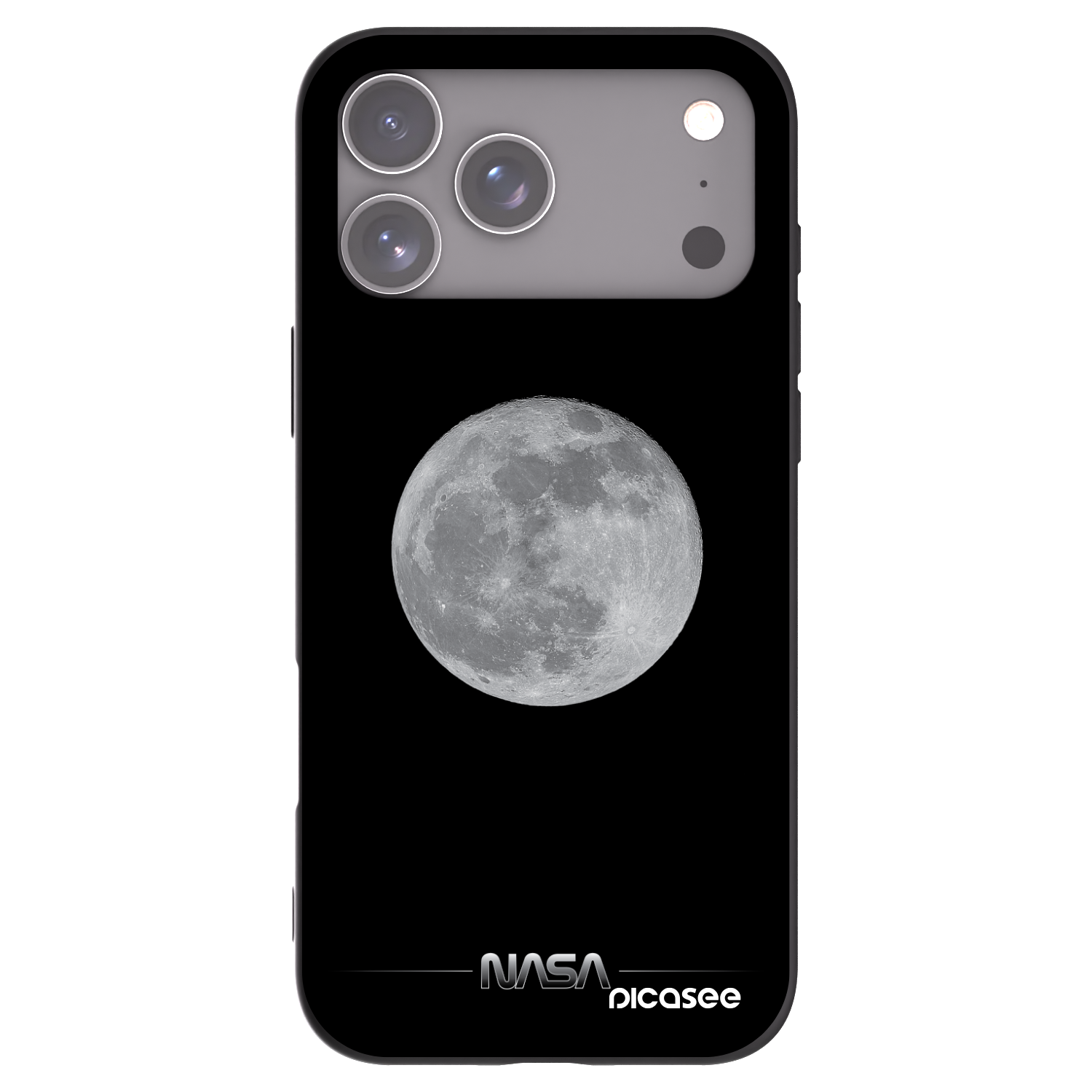 Picasee silikonowe czarne etui na Apple iPhone 17 Pro Max - Moon Minimal