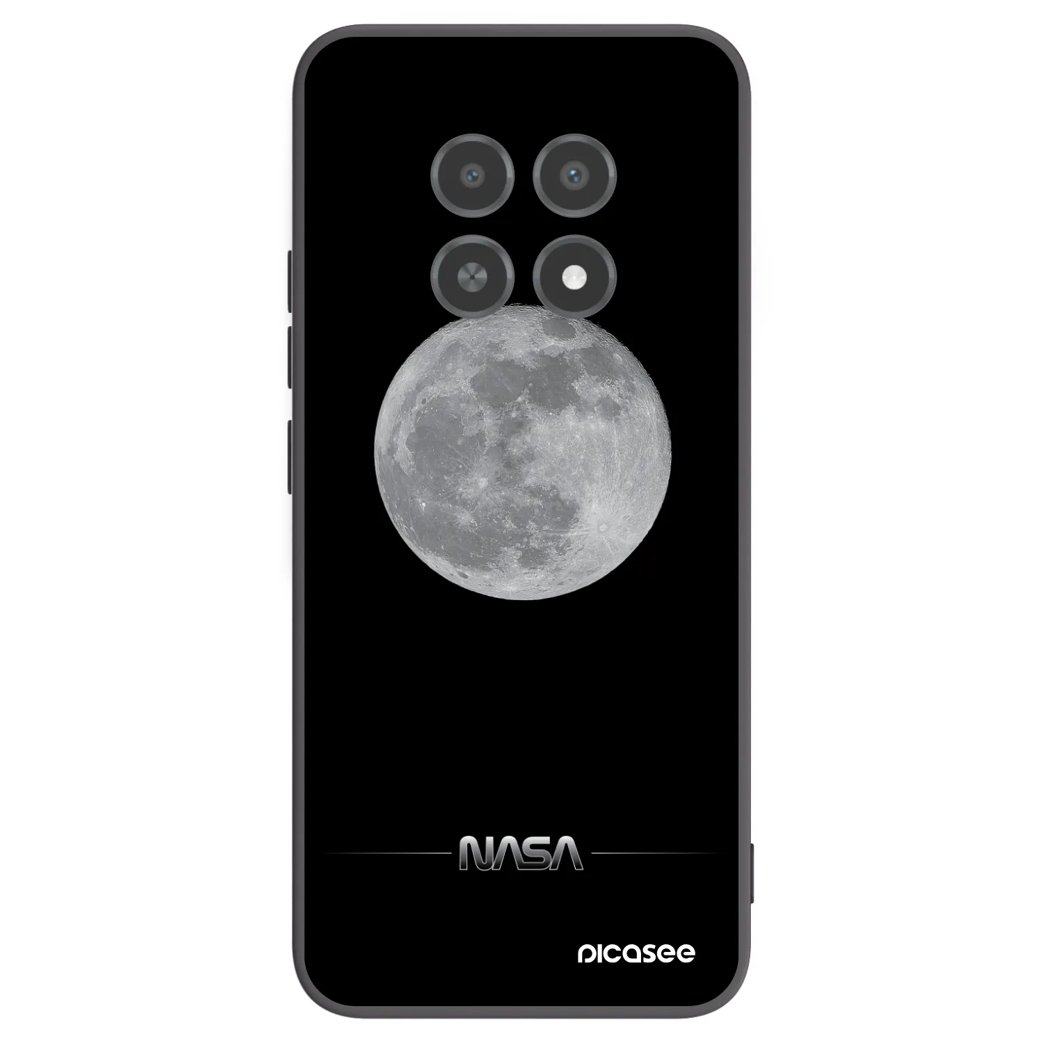 Picasee silikonowe czarne etui na Realme 12X - Moon Minimal