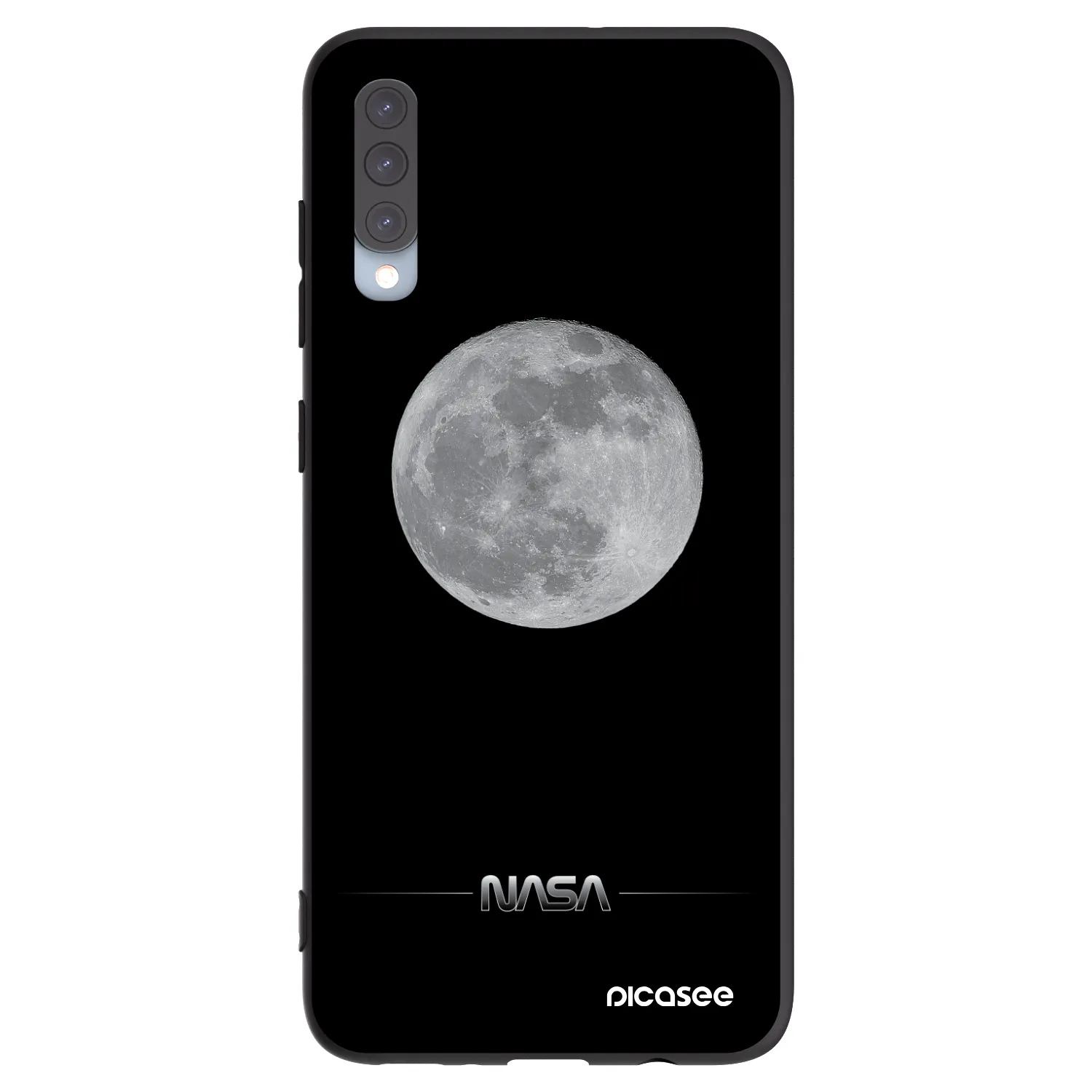 Picasee silikonowe czarne etui na Samsung Galaxy A70 A705F - Moon Minimal