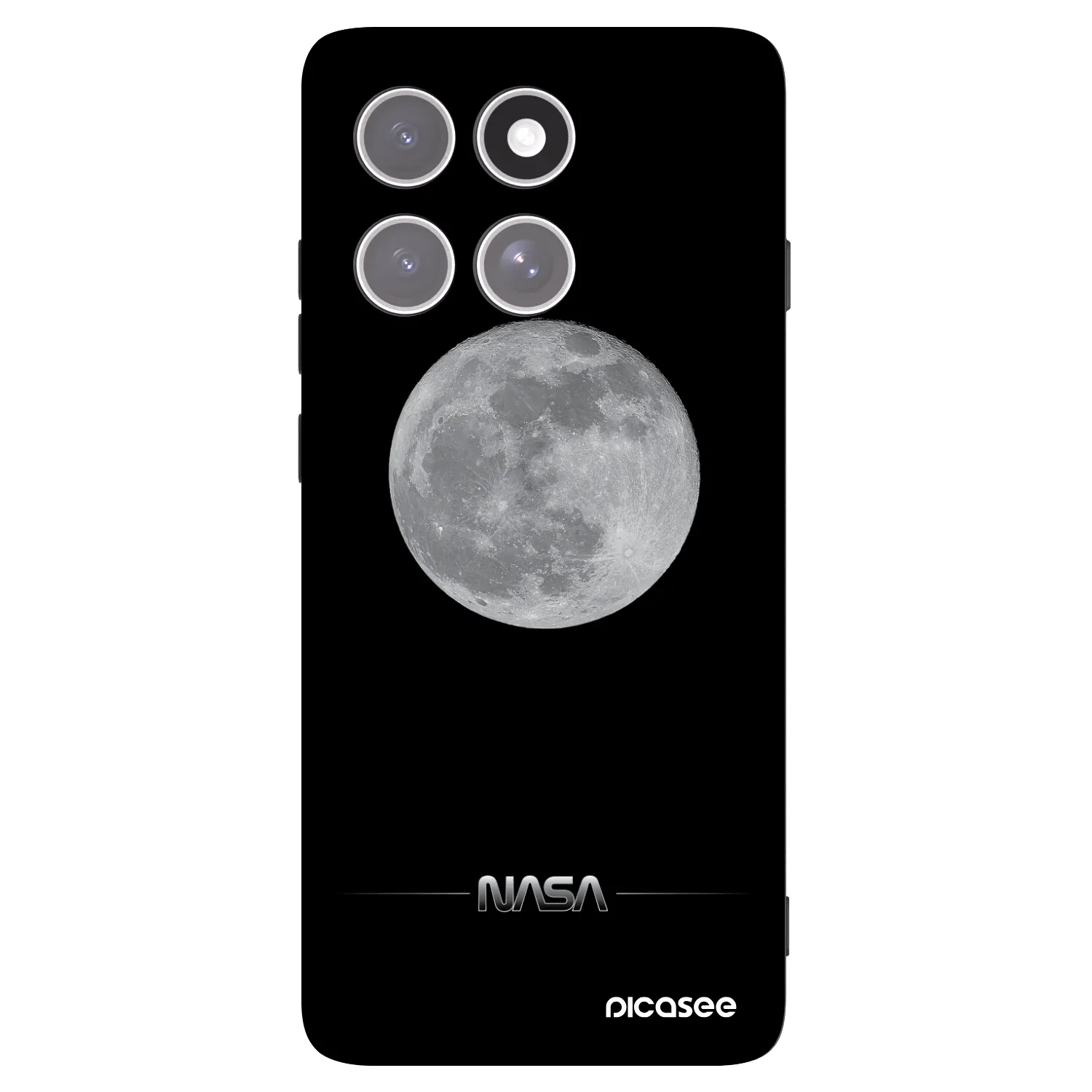 Picasee silikonowe czarne etui na Motorola Edge 60 Pro - Moon Minimal
