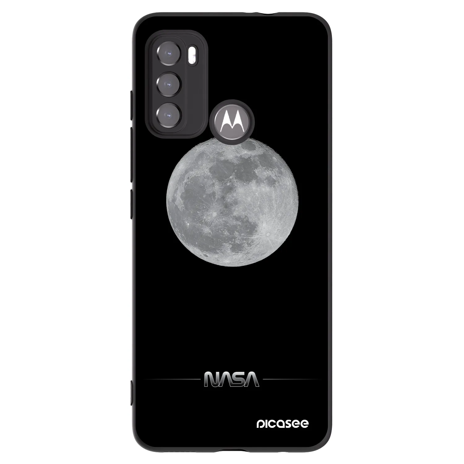 Picasee silikonowe czarne etui na Motorola Edge 60 5G - Moon Minimal