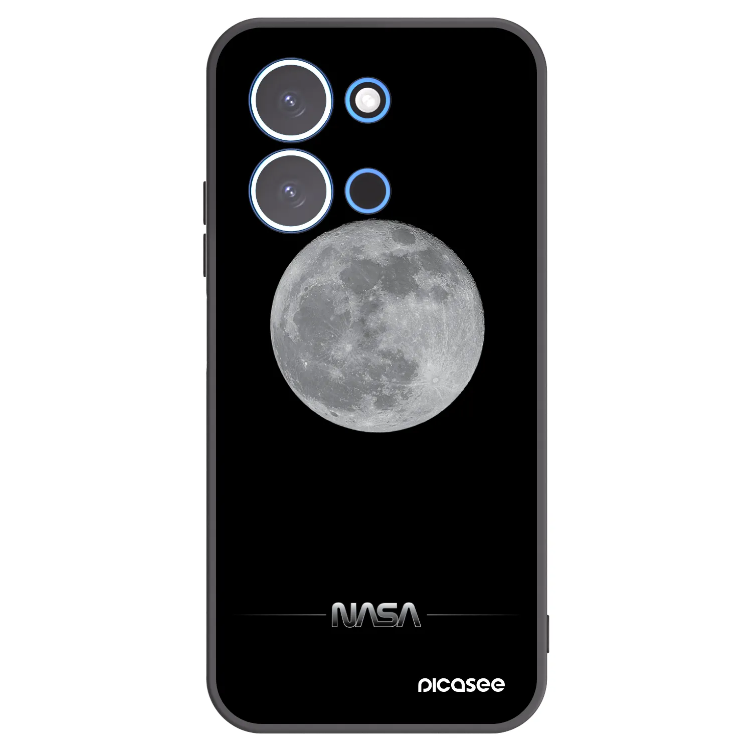 Picasee silikonowe czarne etui na Xiaomi Redmi 15C 4G - Moon Minimal