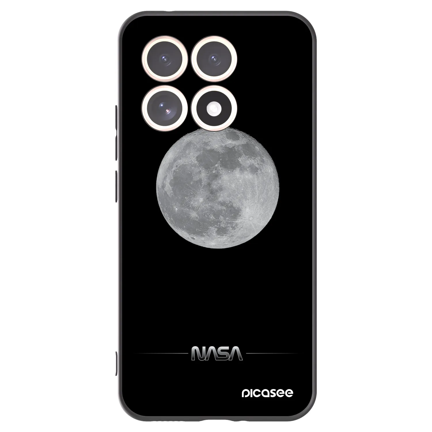 Picasee silikonowe czarne etui na Xiaomi 15T - Moon Minimal