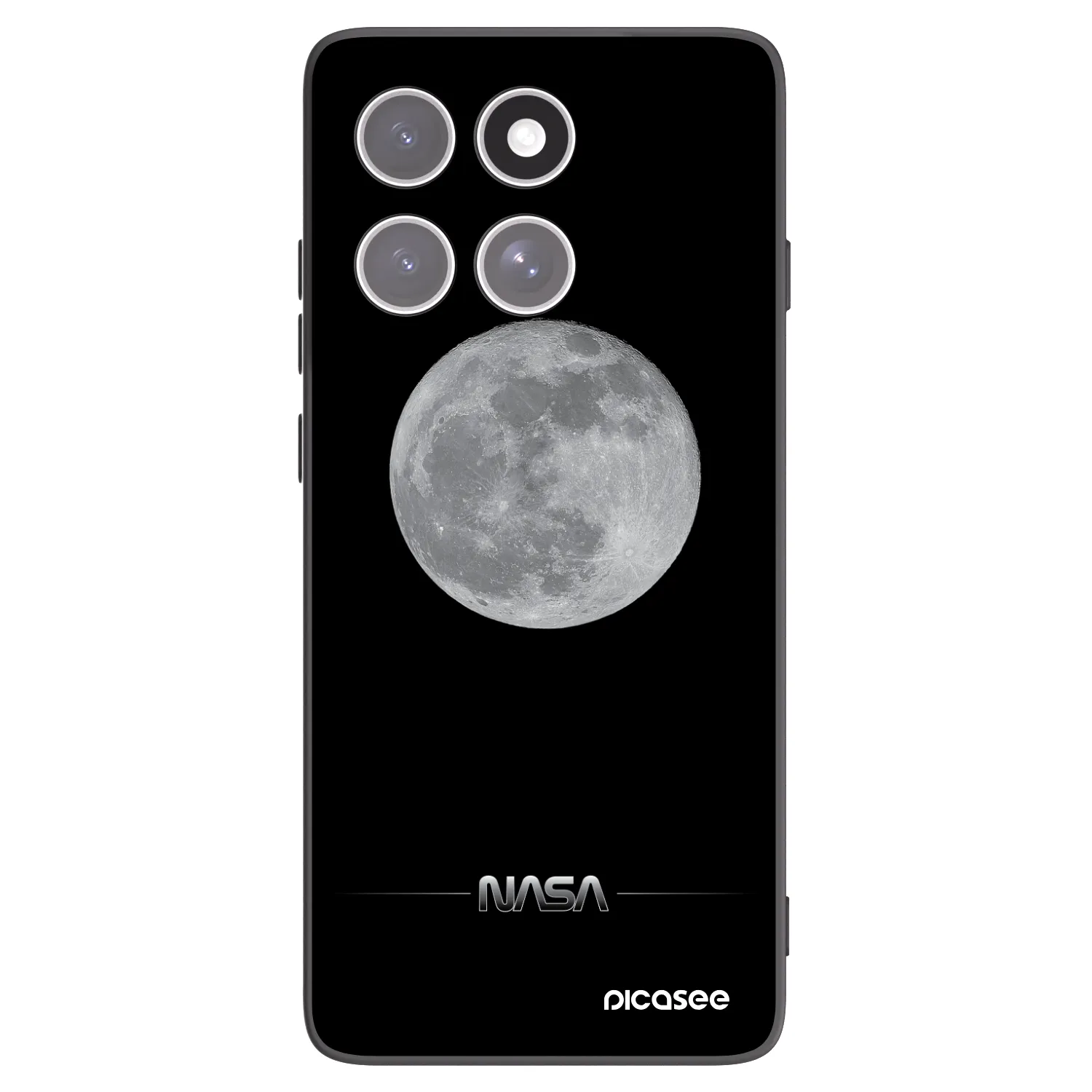 Picasee silikonowe czarne etui na Motorola Edge 60 Fusion - Moon Minimal