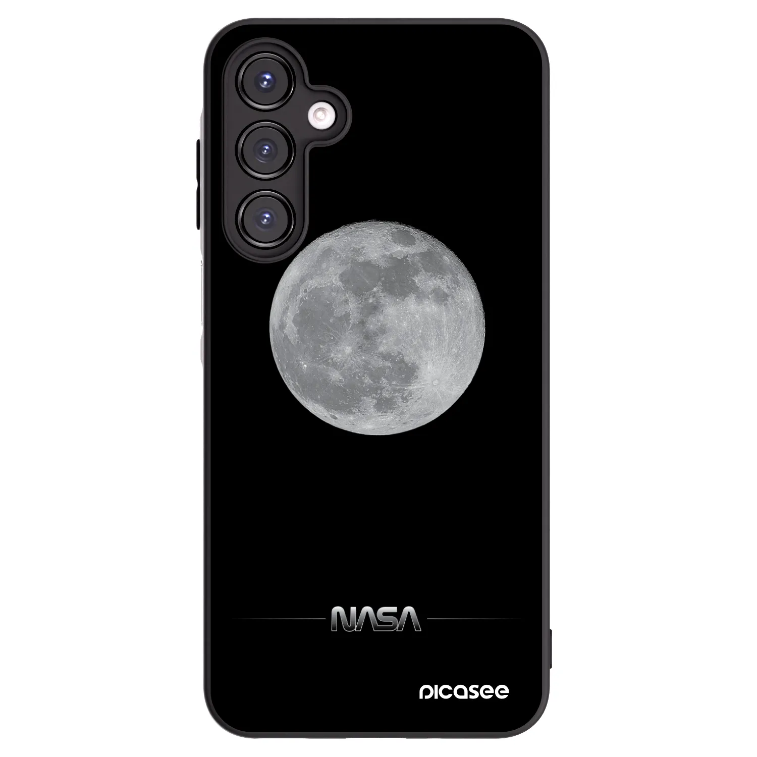 Picasee silikonowe czarne etui na Samsung Galaxy A16 4G - Moon Minimal